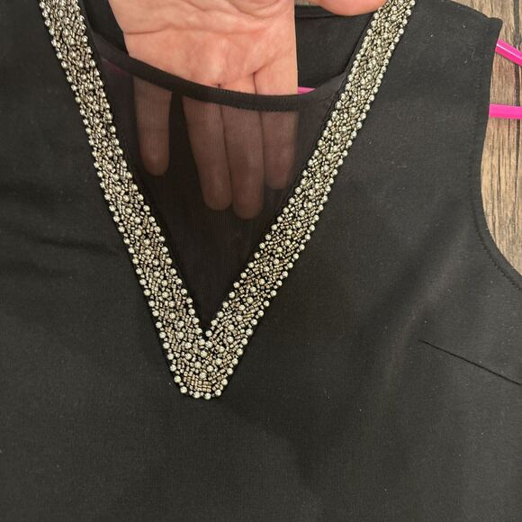 H&M Black Dress Size Medium. Mesh V Detail On The Front. - Picture 6 of 16